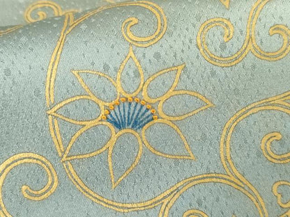 平和屋着物●人間国宝　福田喜三郎　訪問着　中国三大刺繍　相良刺繍　花唐草文　暈し染め　金彩　正絹　逸品　AABG7968cs