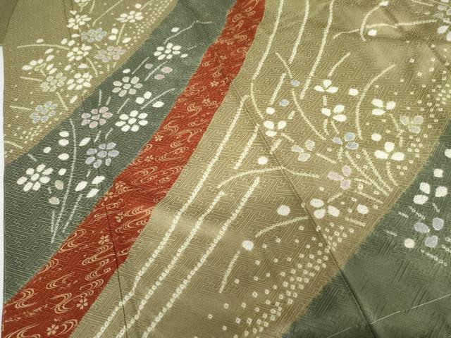 平和屋着物●訪問着　絞り　枝花文　金彩　ますいわ屋扱い　正絹　逸品　未使用　AABG7971cs