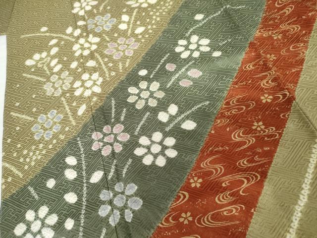 平和屋着物●訪問着　絞り　枝花文　金彩　ますいわ屋扱い　正絹　逸品　未使用　AABG7971cs