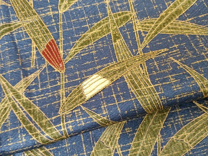 平和屋着物●訪問着　駒刺繍　葦　雪芝枝葉文　暈し染め　金彩　正絹　逸品　未使用　AABG7931cs