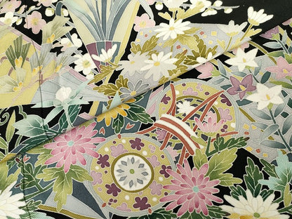 平和屋着物●本場加賀友禅作家　森田耕三　黒留袖　花鼓文　正絹　逸品　AABG7940cs