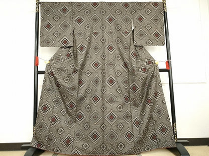 平和屋着物●本場大島紬　龍郷絣　正絹　逸品　AABG7933cs