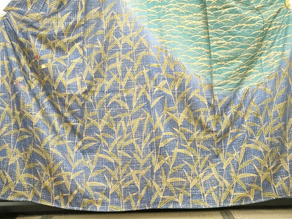 平和屋着物●訪問着　駒刺繍　葦　雪芝枝葉文　暈し染め　金彩　正絹　逸品　未使用　AABG7931cs