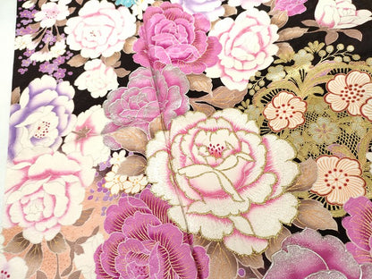平和屋着物●豪華振袖　刺繍　枝花文　暈し染め　ラインストーン　金銀彩　金糸　正絹　逸品　AABG7935cs