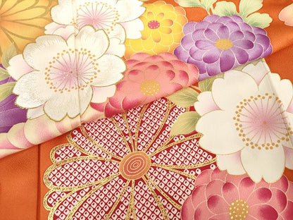 平和屋着物●大島優子　訪問着　刺繍　舞花文　金彩　金銀糸　正絹　逸品　AABG7950cs