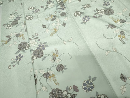 平和屋着物●上質な小紋　花唐草文　金彩　正絹　逸品　AABG7954cs