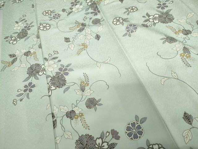 平和屋着物●上質な小紋　花唐草文　金彩　正絹　逸品　AABG7954cs