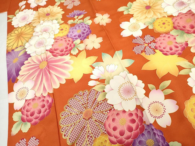 平和屋着物●大島優子　訪問着　刺繍　舞花文　金彩　金銀糸　正絹　逸品　AABG7950cs