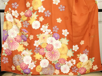 平和屋着物●大島優子　訪問着　刺繍　舞花文　金彩　金銀糸　正絹　逸品　AABG7950cs
