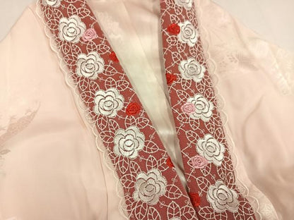 平和屋着物●豪華振袖・長襦袢(無双仕立て)セット　紅型　流水風景草花文　半衿刺繍　正絹　逸品　AABG8525ph