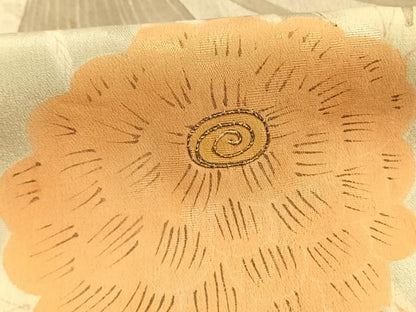平和屋着物●アンティーク　大正ロマン　訪問着　駒刺繍　束ね紐草花文　暈し染め　正絹　逸品　AABG4641fy