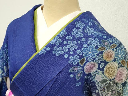 平和屋本店●極上　吉乃一廉　幻の辻が花　振袖・長襦袢(袷)セット　暈し染め　金彩　銀通し地　逸品　DZAB4737kh6