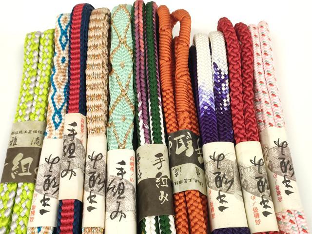 平和屋着物●和装小物　帯締め10本セット　雅流　手組　唐組　金糸　逸品　未使用　DABC1855zzz