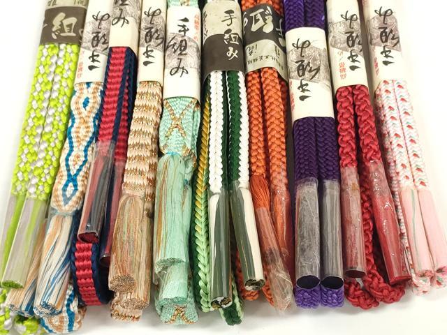 平和屋着物●和装小物　帯締め10本セット　雅流　手組　唐組　金糸　逸品　未使用　DABC1855zzz