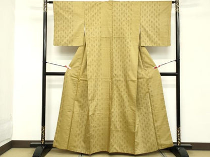 平和屋着物■上質な紬　幾何学文　正絹　逸品　DABD2657cd