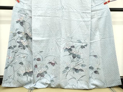 平和屋着物■訪問着 手描き 枝花文 正絹 逸品 DABD2672cd