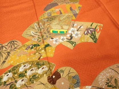 平和屋着物■訪問着 駒刺繍 地紙花文 金銀彩 正絹 逸品 DABD2677cd