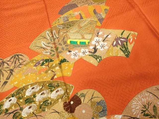 平和屋着物■訪問着 駒刺繍 地紙花文 金銀彩 正絹 逸品 DABD2677cd