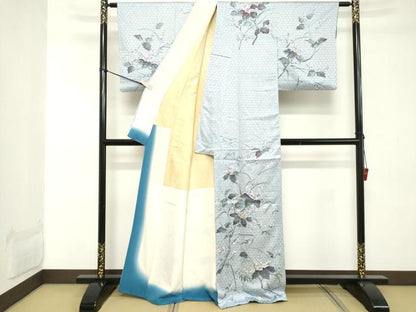平和屋着物■訪問着 手描き 枝花文 正絹 逸品 DABD2672cd