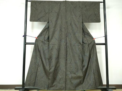 平和屋着物■本場大島紬 7マルキ 七宝文 正絹 逸品 DABD4070qa