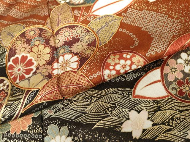 平和屋着物●豪華振袖　駒刺繍　流水吉祥花文　暈し染め　金銀彩　正絹　逸品　AABG7985cs