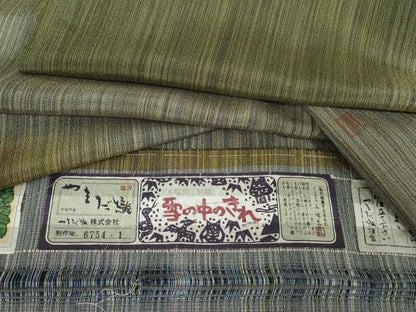 平和屋着物●本塩沢　やまだ織　訪問着　染色作家　桐村博　霞文　証紙付き　正絹　逸品　AABG7991cs