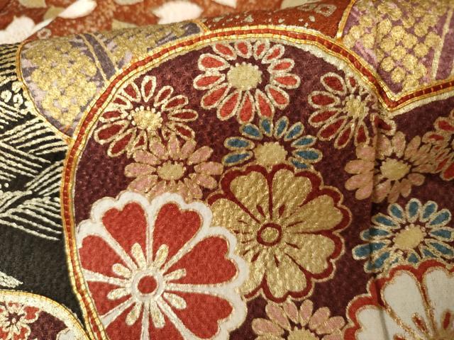 平和屋着物●豪華振袖　駒刺繍　流水吉祥花文　暈し染め　金銀彩　正絹　逸品　AABG7985cs
