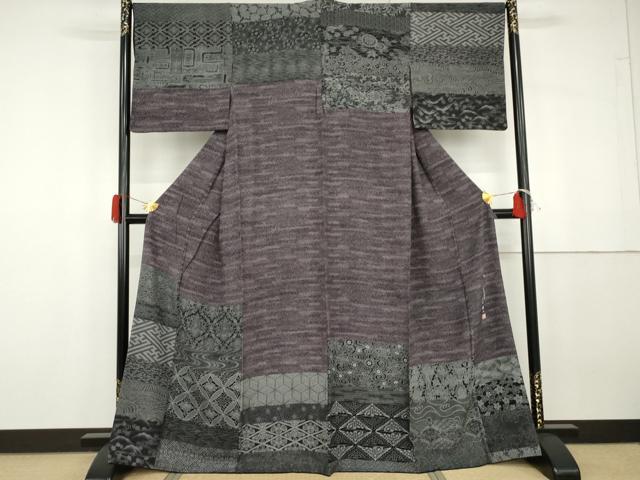 平和屋着物●名古屋友禅　赤塚順一　訪問着　吉祥双鶴横段花文　正絹　逸品　AABG8018cs