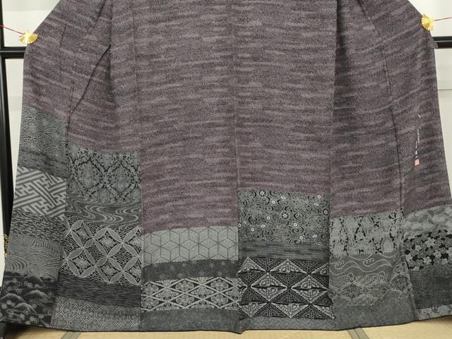 平和屋着物●名古屋友禅　赤塚順一　訪問着　吉祥双鶴横段花文　正絹　逸品　AABG8018cs