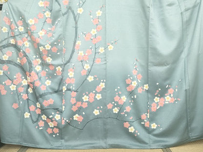平和屋着物●京都の和装業の老舗一門　千切屋治兵衛　訪問着　手描き　梅　暈し染め　正絹　逸品　AABG7977cs
