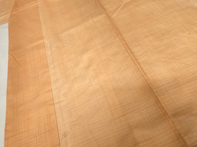 平和屋着物●紅花紬　米沢　絵衣　栄子　霞間道　反端付き　正絹　逸品　未使用　AABG7978cs