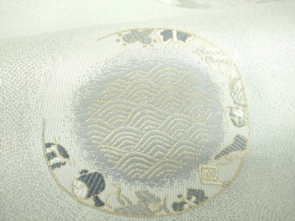 平和屋着物●九寸名古屋帯　唐織　十二支　干支　宝尽くし　金糸　正絹　逸品　未使用　DABD1182ps