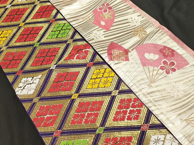 平和屋本店■子供帯 まとめて 35点 向かい鶴 孔雀 蝶 松竹梅 花柄 楽器 寿字 アンティーク 金銀糸 など 着用可能多数 未使用品あり ppp3513