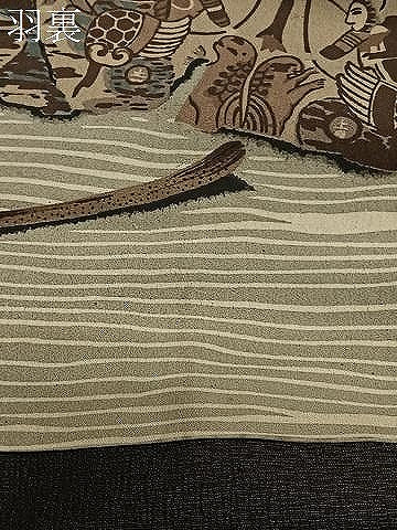 平和屋着物∞男性　長羽織　鉄黒色　正絹　逸品　CABD4746ua