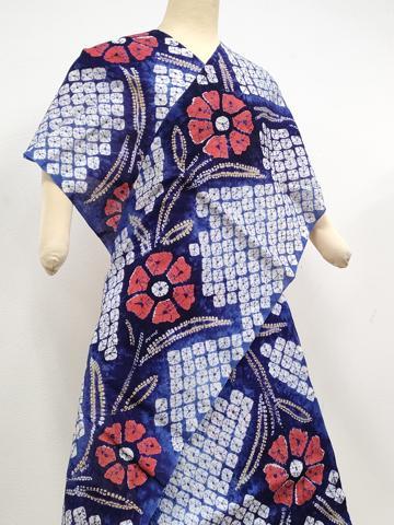 平和屋着物∴極上 夏物 浴衣 有松鳴海絞り 反物 着尺 草花 綿 逸品 未使用 DZAA11757kh6