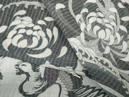 平和屋着物＊極上 撫松庵 夏物 長襦袢 反物 着尺 爽竹 乱菊 孔雀立波文 逸品 未使用 DZAA11769kh6
