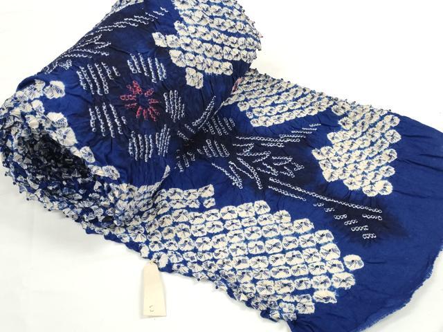 平和屋着物∴極上 夏物 浴衣 有松鳴海絞り 反物 着尺 湯のし前 花繋ぎ 綿 逸品 未使用 DZAA11748kh6