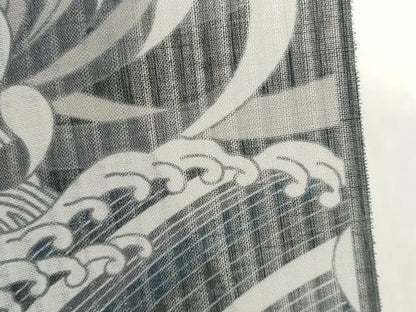 平和屋着物＊極上 撫松庵 夏物 長襦袢 反物 着尺 爽竹 乱菊 孔雀立波文 逸品 未使用 DZAA11769kh6