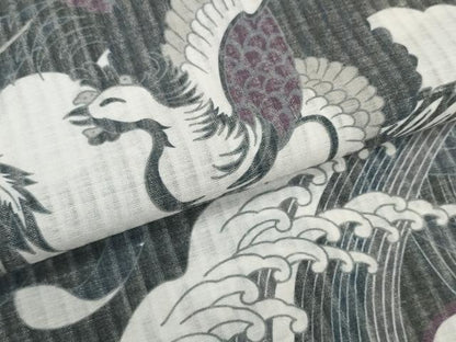 平和屋着物＊極上 撫松庵 夏物 長襦袢 反物 着尺 爽竹 乱菊 孔雀立波文 逸品 未使用 DZAA11769kh6