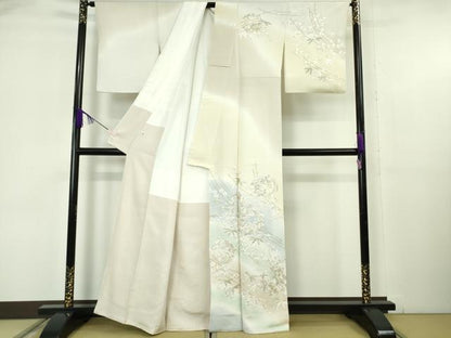 平和屋本店●極上　訪問着　総手刺繍　花丸文　暈し染め　金糸　逸品　DZAA8197kh6