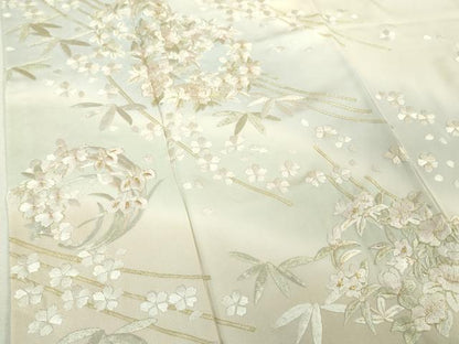 平和屋本店●極上　訪問着　総手刺繍　花丸文　暈し染め　金糸　逸品　DZAA8197kh6