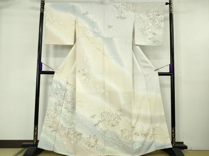 平和屋本店●極上　訪問着　総手刺繍　花丸文　暈し染め　金糸　逸品　DZAA8197kh6