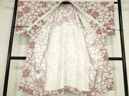 平和屋着物●長襦袢　無双仕立て　花尽くし　正絹　逸品　DABC3522az