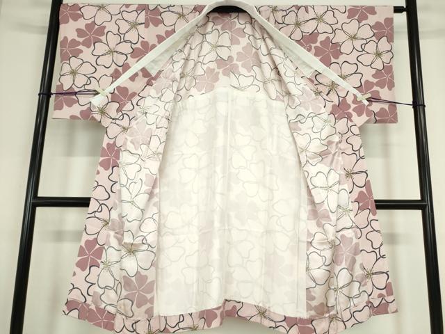 平和屋着物●長襦袢　無双仕立て　花尽くし　正絹　逸品　DABC3522az