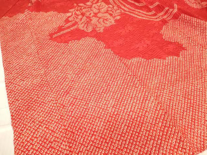 平和屋着物●振袖用長襦袢　袷　絞り　吉祥花丸文　正絹　逸品　DABC3563az