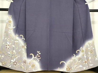 平和屋着物●訪問着　更紗花文　暈し染め　金彩　正絹　逸品　未使用　DABC3532az