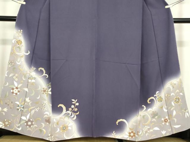 平和屋着物●訪問着　更紗花文　暈し染め　金彩　正絹　逸品　未使用　DABC3532az
