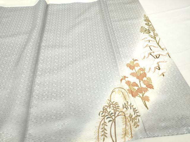 平和屋着物●銀座きしや　訪問着　駒刺繍　吉祥花文　暈し染め　金彩　正絹　逸品　未使用　DABC3533az
