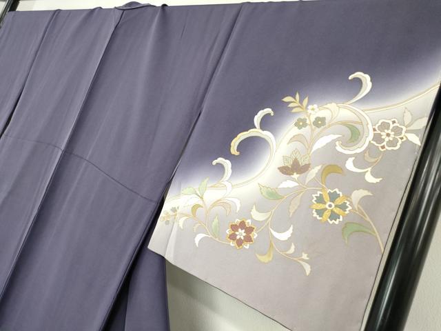 平和屋着物●訪問着　更紗花文　暈し染め　金彩　正絹　逸品　未使用　DABC3532az