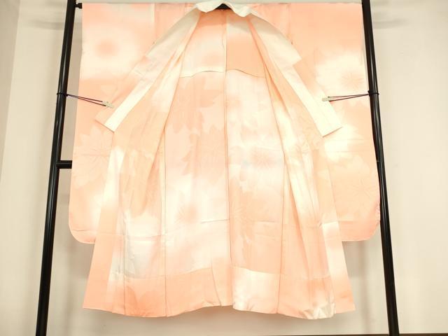 平和屋着物●振袖用長襦袢　無双仕立て　舞花文　暈し染め　正絹　逸品　DABC3564az
